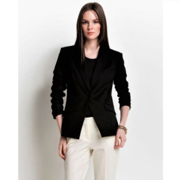 Theory NAROLIE ELITE black wool blend blazer 10